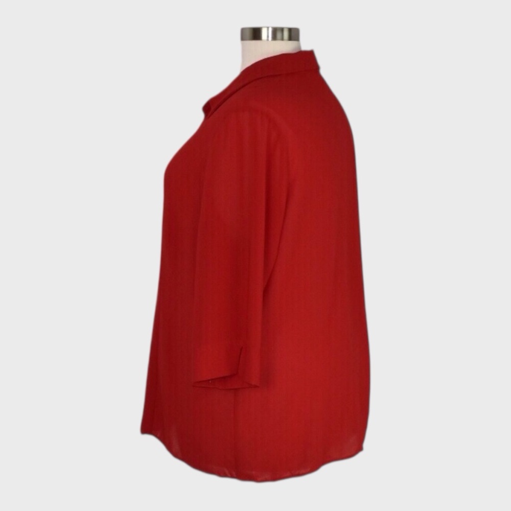 Avenue Red Button Front Blouse - image 4
